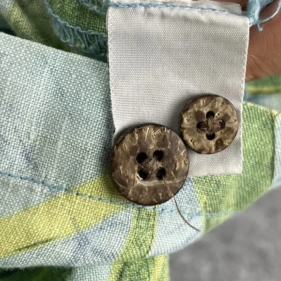 Tommy Bahama Linen Camp Shirt Mens XL Button Up Tropical Parrot Aloha Hawaiian - Picture 7 of 15